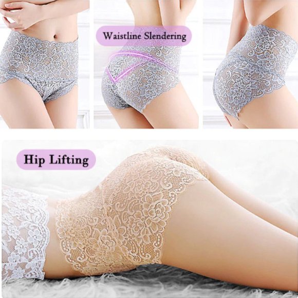 NEW High Waist Slender Lace Brief Panties - Picture 5 of 15